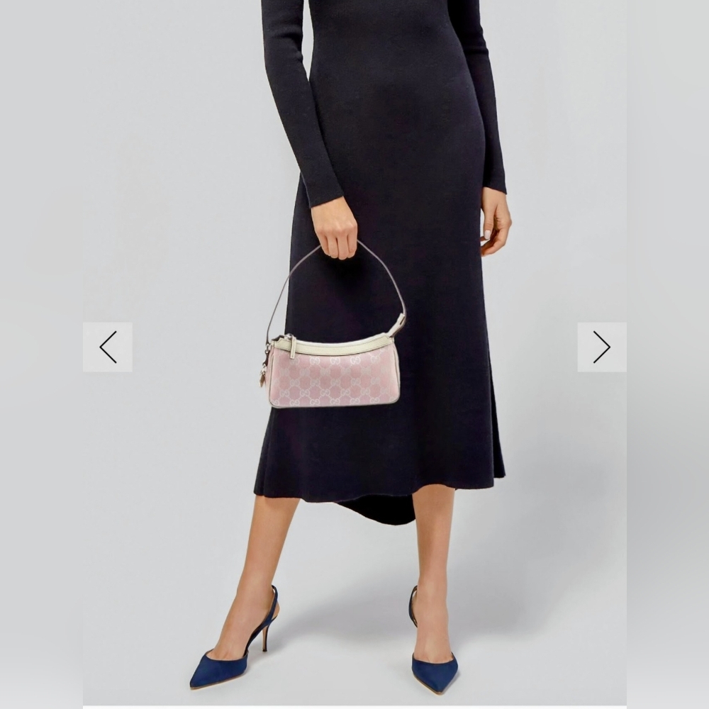 Gucci Monogram  Pochette Pink and Cream Shoulder Bag - Picture 9 of 16